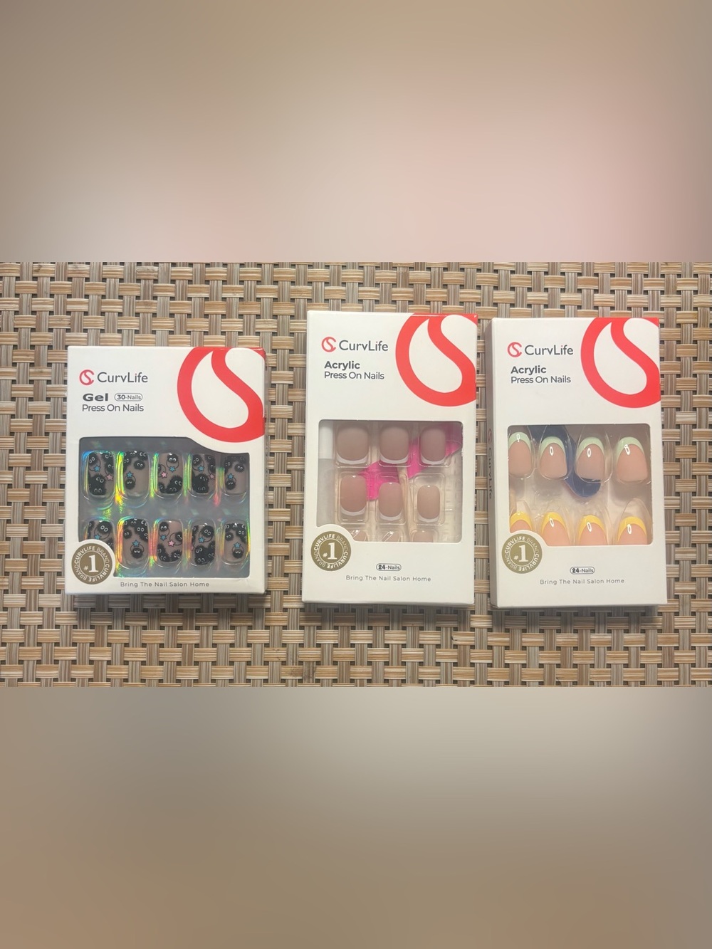 Acrylic Press-On Nails - Pink & Nude Ombre Set